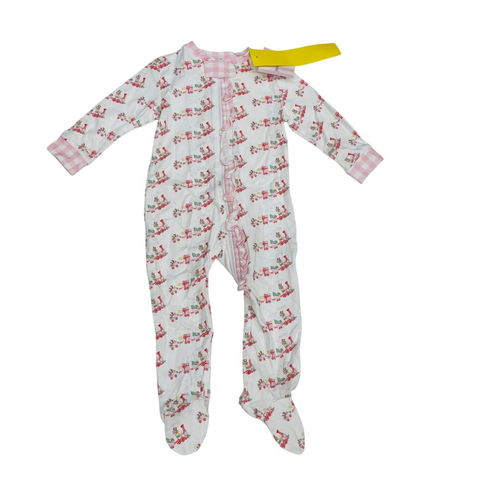 NWT James & Lottie 9M Christmas Train Zip Up Jammies
